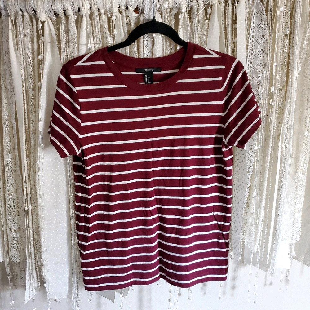 Maroon Striped Tee